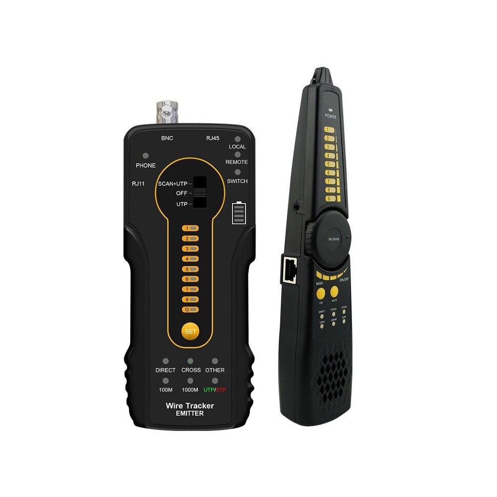 CT66 CT66 многофункциональный кабельный тестер. Сканирование и проверка целостности кабеля UTP / STP / RJ45 / RJ11. Отклоняет шумы и "ложные" сигналы, определяет ти