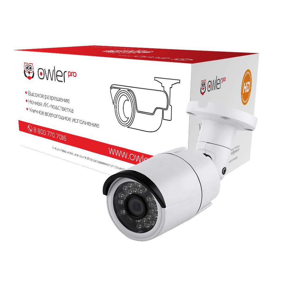 IP видеокамера Owler i230 V.2 Star IP видеокамера Owler i230 V.2 Star уличная, разрешение 2Мп, фокусное расстояние 2,8 мм, угол обзора 100°, длина ИК подсветки 30 м.